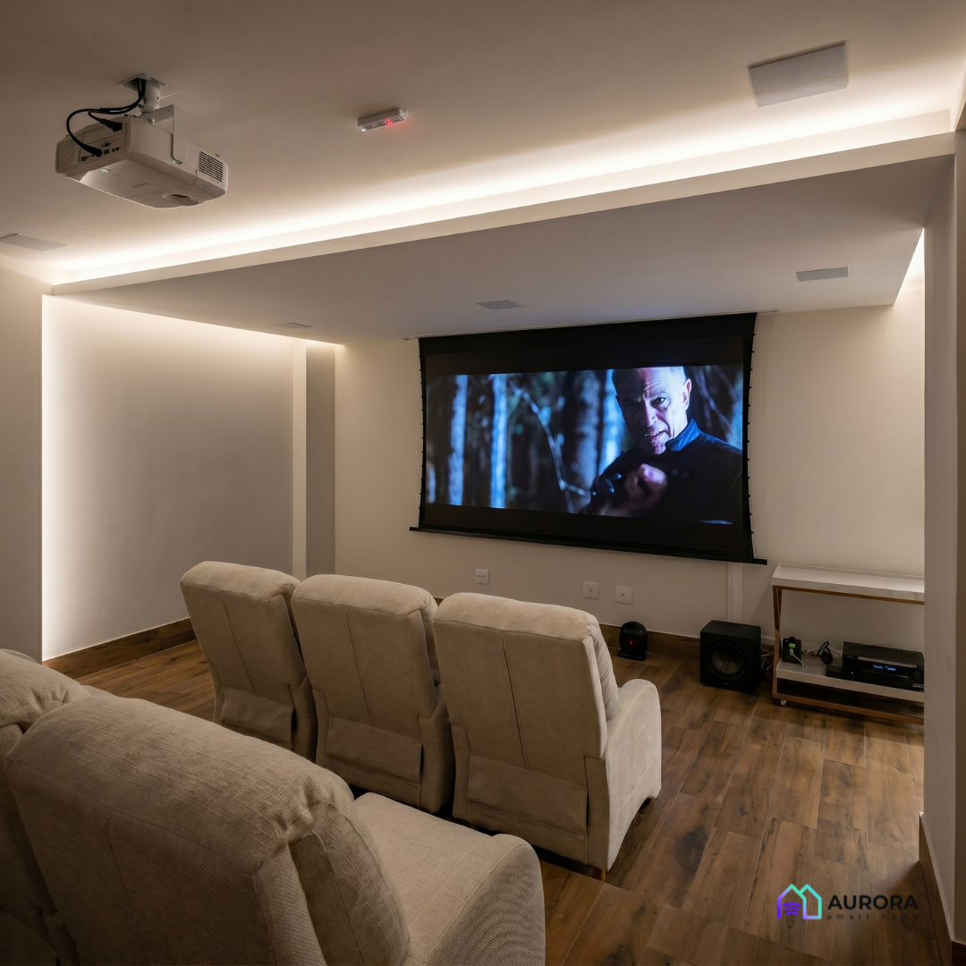 Home Theater Acqua Mare — Aurora Smart Home
